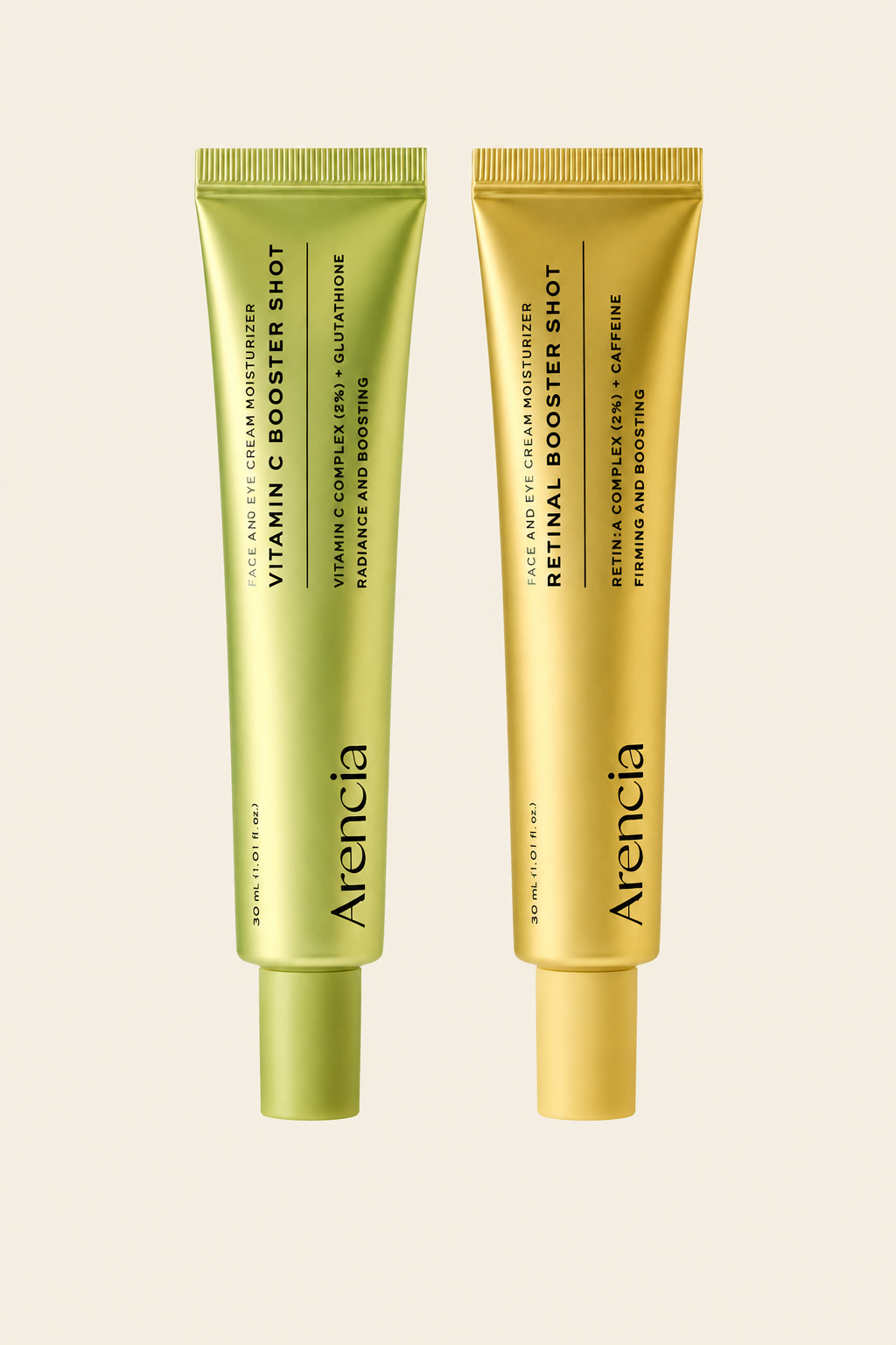 Arencia 24-Hour Glow & Renewal Duo – Vitamin C & Retinal Booster Shots