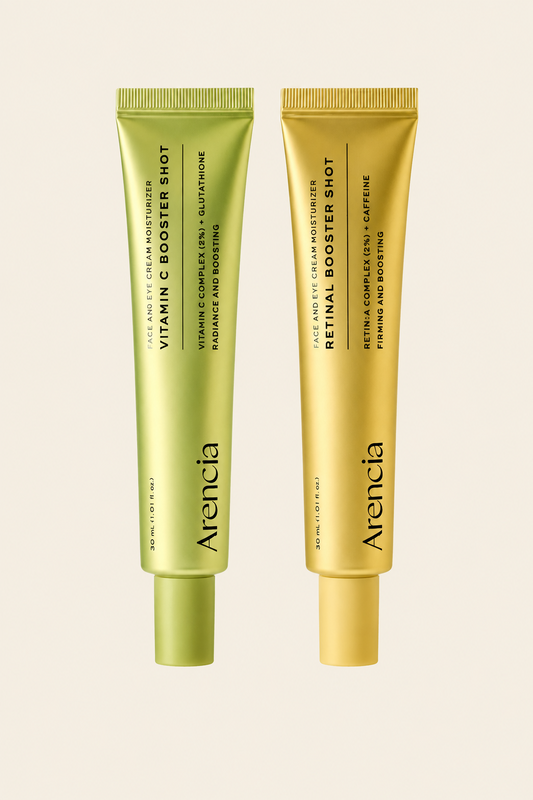 Arencia 24-Hour Glow & Renewal Duo – Vitamin C & Retinal Booster Shots