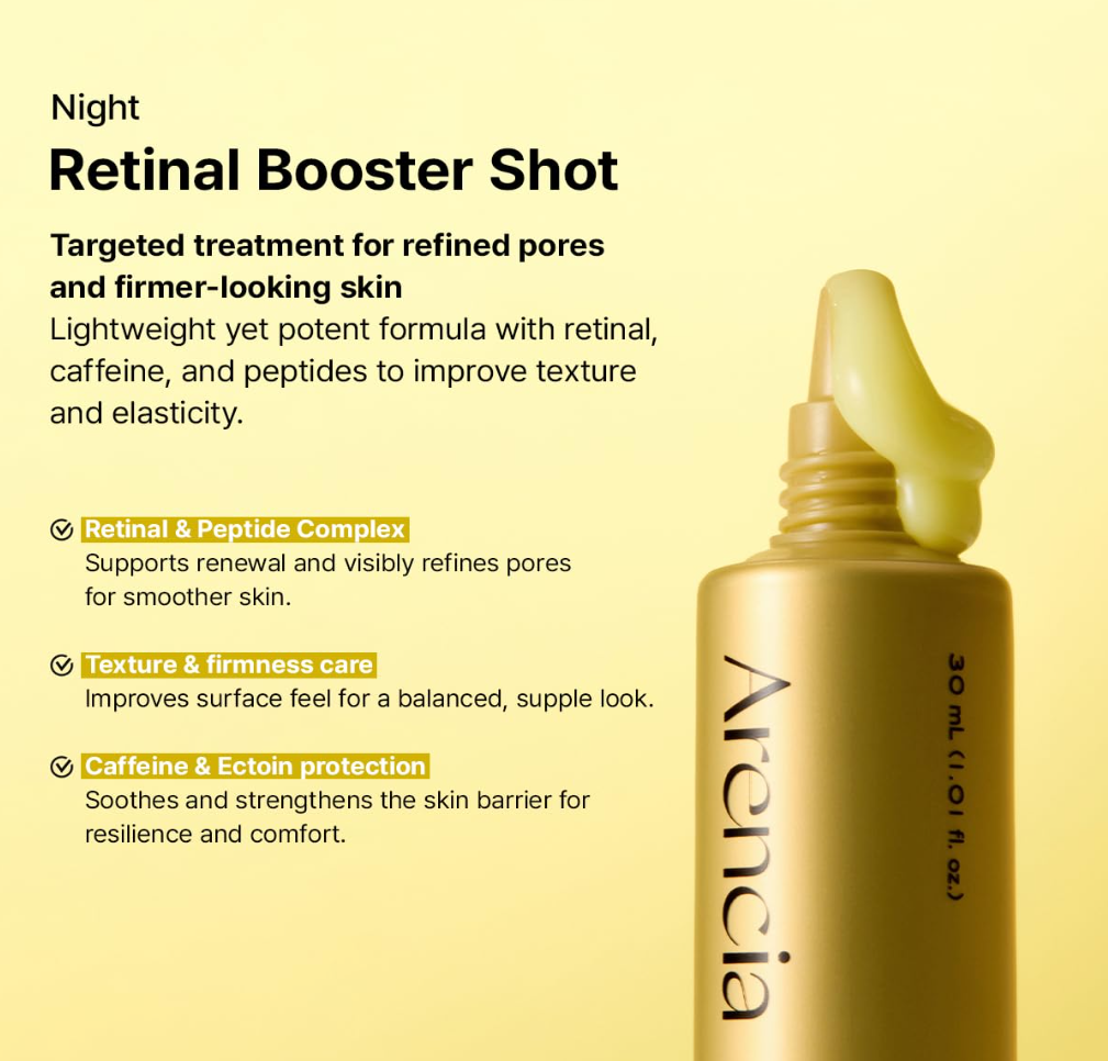Arencia 24-Hour Glow & Renewal Duo – Vitamin C & Retinal Booster Shots