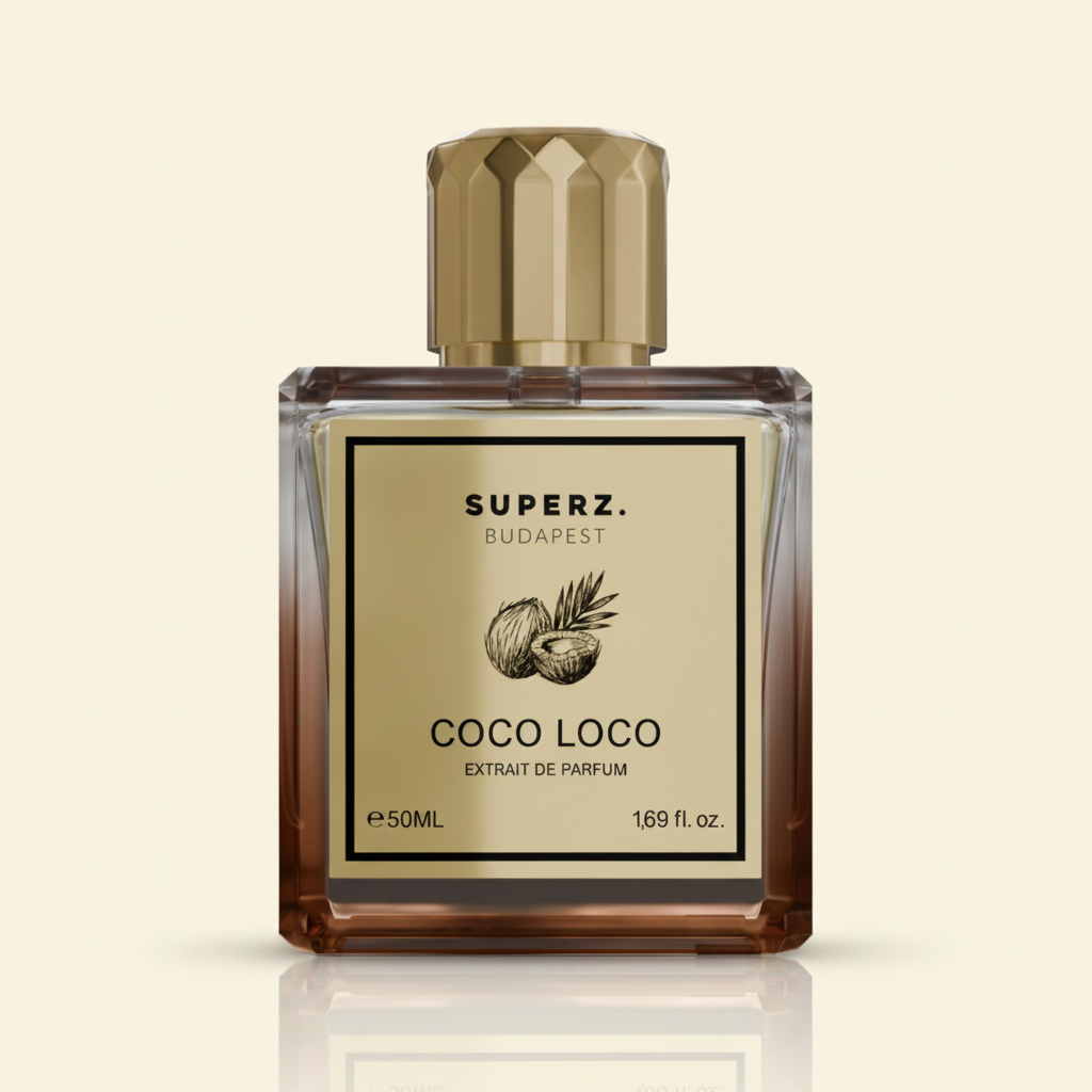 Superz. Budapest Coco Loco Extrait de Parfum 1.7 oz (50ml) – Creamy Coconut, Vanilla & Tropical Unisex Fragrance