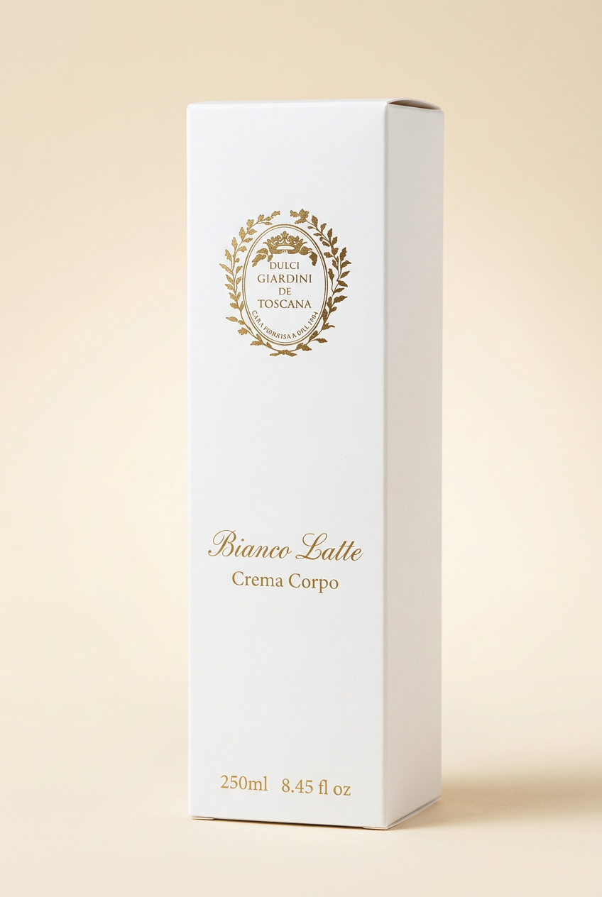Giardini Di Toscana Bianco Latte Body Cream Tube and Packaging - SND Essence