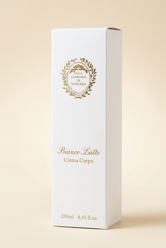 Giardini Di Toscana Bianco Latte Body Cream Tube and Packaging - SND Essence